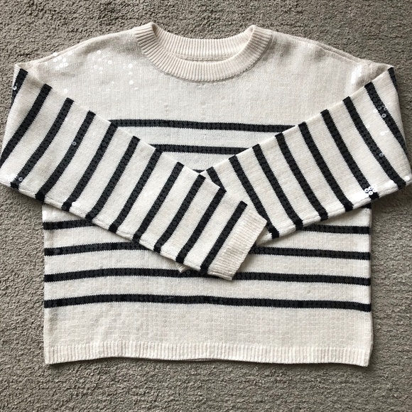 LOFT Crewneck SEQUINS Sweater. - Picture 1 of 3